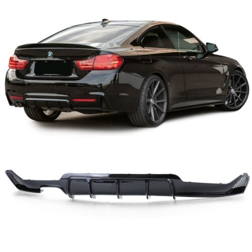 Galinio bamperio performance difuzorius BMW 4 F32 F33 F36 juodas blizgus 420 428 430 modeliams