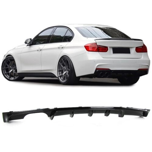Galinio bamperio performance difuzorius BMW 3 F30/F31 11-19 juodas blizgus