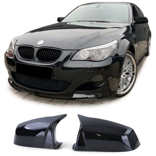 Veidrodėlių gaubtai BMW 5 E60 E61 LCI modeliams 07-09 juodi blizgūs